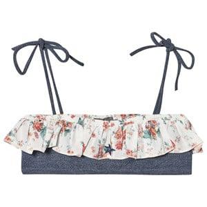Tocoto Vintage Blue Flower Print Flounce Bikini Top 3 Years - Swimwear and coverups - 3 years - Blue