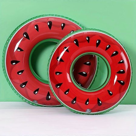 1 st Frukt Pool Float Vattenmelon Kiwi Apelsin Citron Badring 27,5 "- Uppblåsbar Tub Float Leksak (PVC Förtjockad)