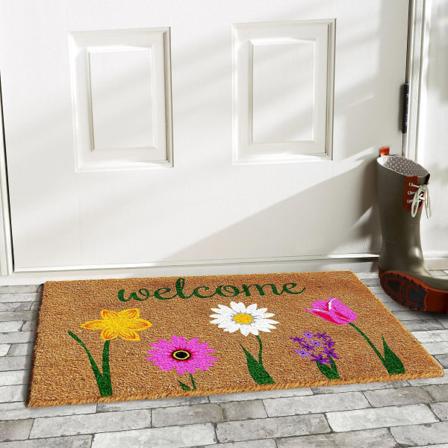 Country Series Interessant Indgangsdørmåtte Velkommen Blomst Gulvmåtte 40*60cm