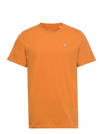 Badge T-Shirt - Gots/Vegan T-shirts Short-sleeved Orange Knowledge Cotton Apparel
