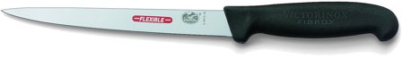 Victorinox Fiskefilétkniv 18 cm smal ultra fleksibelt blad, Svart Fibrox