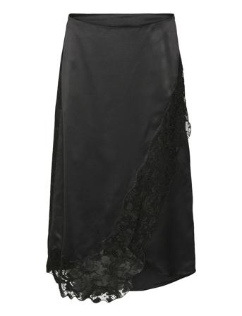 Vmmerle Lace Hw 7/8 Skirt Wvn Ga Black Vero Moda