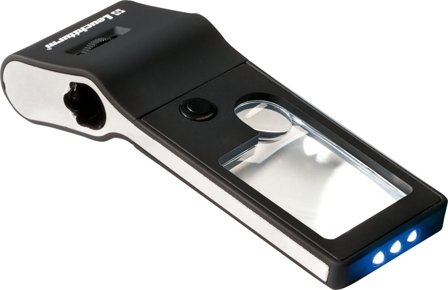 Taskelup '6 i 1' - Mikroskop, stor linse, lille linse, UV-lampe, LED-lys - Leuchtturm