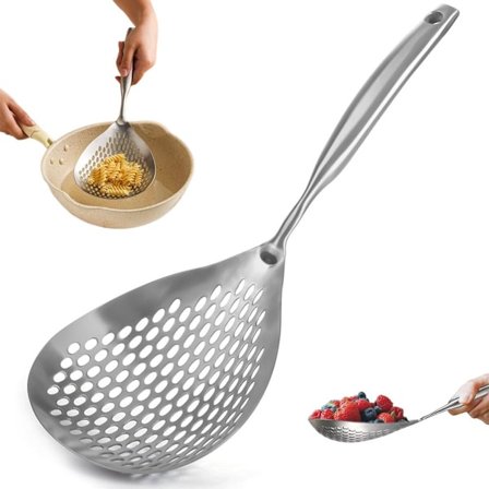 Skimmer - Rustfrit stål - Dyb - stegespatel - Dyb - stegeske - Madsi - Skimmer