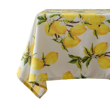 Spill Proof Citron Tablecloth Polyester Vår & Sommar Tablecloth för inomhus/utomhusbruk