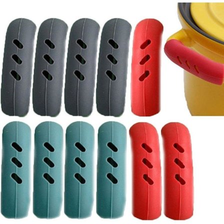 Silikone Varm Håndtag Holder 12stk Pan Håndtag Varmebeskytter Skridsikker Pan Håndtag Dæksel Greb til Køkken Madlavning Tilbehør til Hjemmet