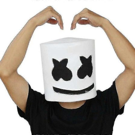 Vit Hjelm Maske Halloween Bar Musikkfest Marshmallow Cosplay Lateks Helhode Maske Skummel Kostymerekvisitt -NMAOV
