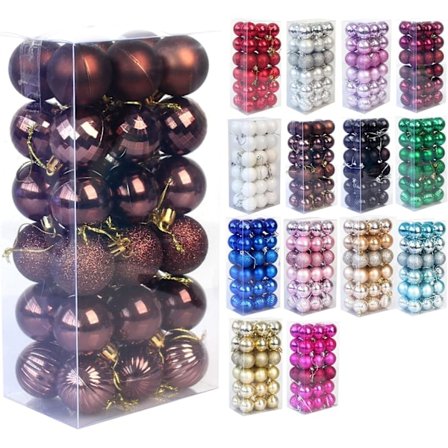 36-delt sett med julekuler, ubruddsikre julepynt til juletreet, julekule, julepynt, bryllupsfestpynt, julekule, kaffe