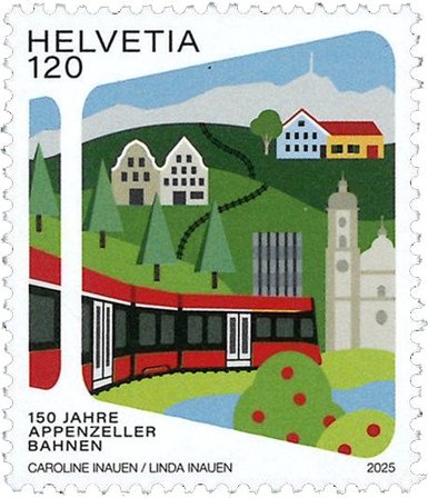 Schweiz - Appenzell jernbanen 150 år - Postfrisk frimærke