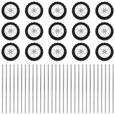 1 sett leketøybilhjul Aksler Plast Hjul Leker Aksel Rund Stang Aksler Bilmodell Diy Hjul Og Aksler (FMY)