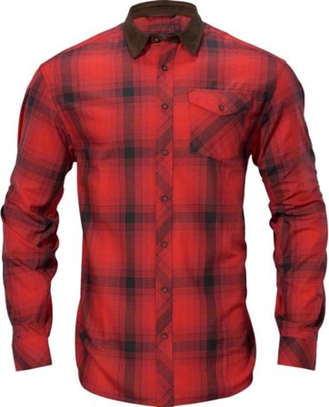 Härkila M's Driven Hunt Flannel Shirt Red/Black Check - Flanellskjortor