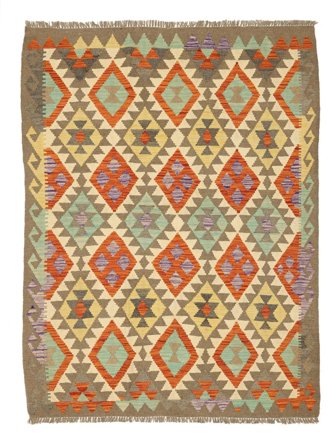 Kilim Afghan Old Style Rug 157X208 Brown/Orange Wool, Afghanistan