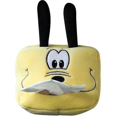 Bilvevsholder for servietter, søt tegneserie serviettboks multifunksjonell bil plysj serviettboks serviettholder hengende papirhåndkle dispenser 