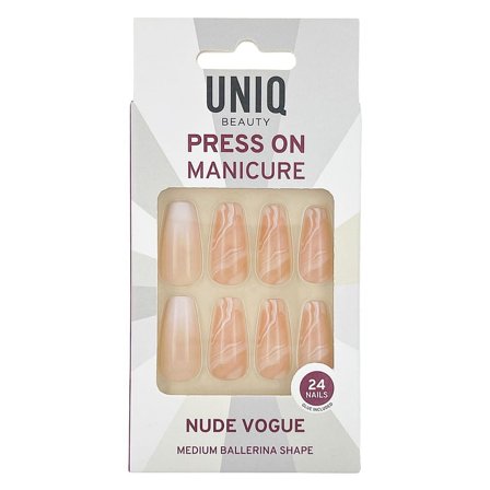UNIQ Kunstige Negle med Lim Nude Vogue, Makeup, Kunstige Negle Og Tilbehør, Kunstige Negle