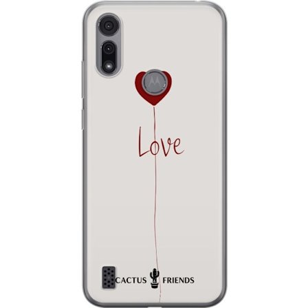 Yhteensopiva Puhelinkuori Motorola Motorola Moto E6i Cactus and Friends - Love Balloon Minimal