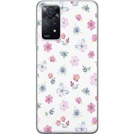 Mobilskal till Xiaomi Redmi Note 11 Pro 5G med Blommor och fjärillar
