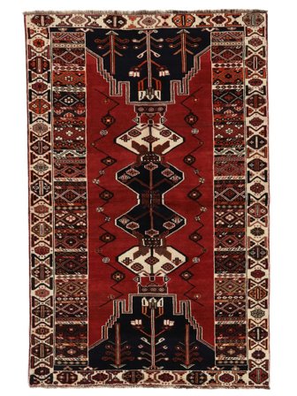 Orientalisk Shiraz Matta 160X240 Svart/Mörkröd Ull, Persien