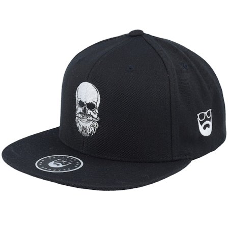 Bearded Man - Zwart snapback Cap - Bearded Skull Black Snapback @ Hatstore
