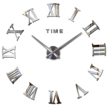 Moderne DIY Stor Veggklokke Stor Klokke Klistremerke 3D Klistremerker Romertall