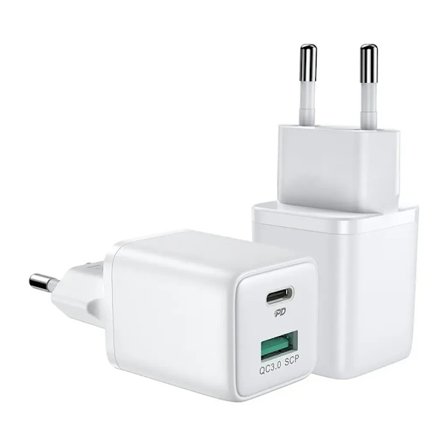 SiGN Mini Snabbladdare USB & USB-C, PD & Q.C3.0, 33W - Vit