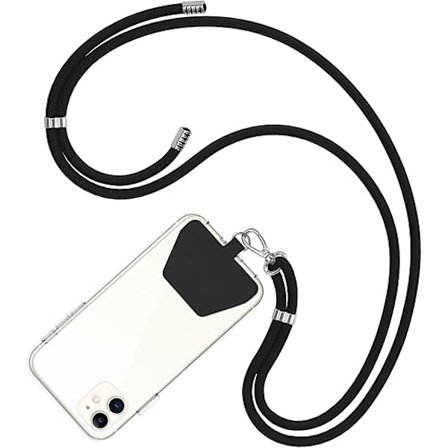 Crossbody Telefon Lanyard Rem med Patch, Justerbar Nylon Halsrem Halskæde Telefon Kompatibel med de fleste Smartphones