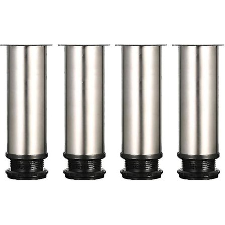 Metall Justerbare Møbelben i Rustfritt Stål Bordben Justerbar Høyde Runde Stålben Maksimal Belastning: 15cm - Med Skruer