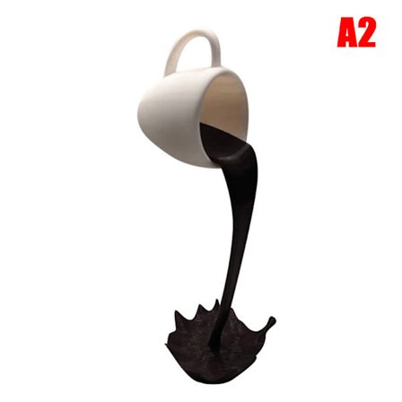 Flytende søl kaffekopp skulptur kjøkkendekorasjon