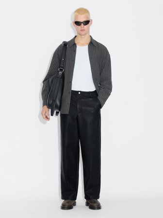 Holzweiler - Claes FauxLeather Trousers - Black - Mens - 48