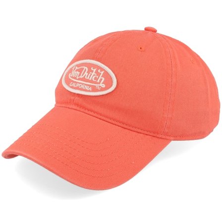 Von Dutch - Oranssi unconstructed Lippis - Oval Patch Red Dad Cap @ Hatstore