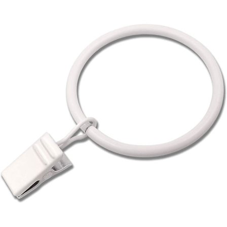 20 Metal Gardinringe med Klips, Dekorative Gardinringe til Gardinpaneler, Indre Diameter 1,77 tommer, Hvid