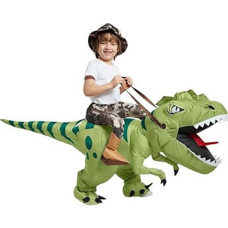 Oppustelig Dinosauruskostume til Ridning T Rex Luft Oppustelig Sjov Udklædning Fest Halloween Kostume til Børn Children's[CO]