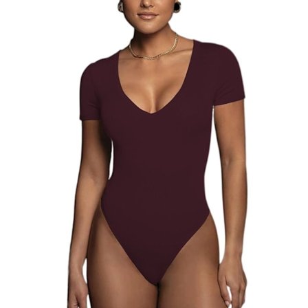 Bodysuit Jumpsuit WINE RED L
