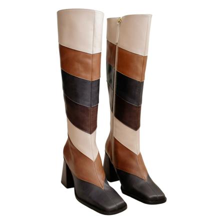 Alohas North Patchwork Vintage Laarzen , Bruin , Dames , Maat: 40 EU High heels