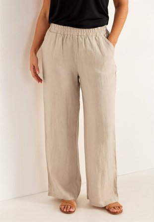 Cellbes of Sweden - Linbukse Premium med vide ben i beige for damer i størrelse 42/44