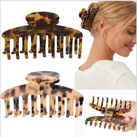 Big Claw Hairpin Tortoiseshell Banana Hairpin Suitable For Thin Women. French Design, Celluloid Leopard Print, Strong Fixed Hairpin, Suitable For Thic