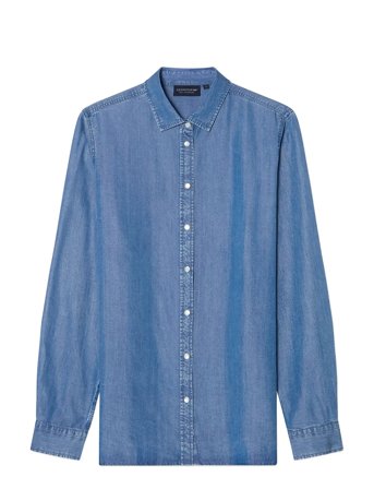 Lexington Clothing Classic Fit Lyocell Denim Shirt - Blue - L