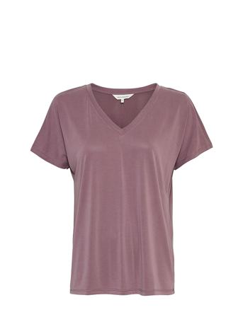 Mschfenya Modal V Neck Tee Purple MSCH Copenhagen