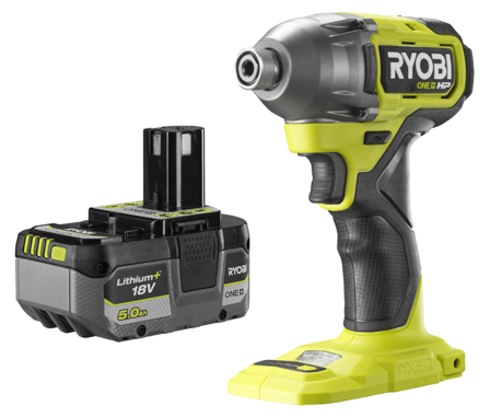 Ryobi RID18X-0 + RB1850X Slagskruvdragare med batteri, Maskiner