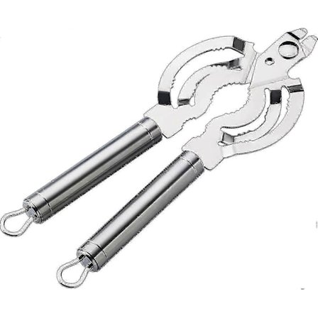 Lokkåpner i rustfritt stål, lokk- og glassåpner med ergonomisk håndtak, profesjonell glass- og flaskeåpner - God