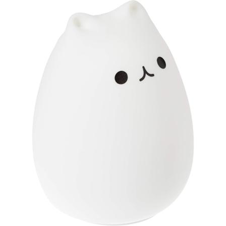 Söt kattnattlampa, uppladdningsbar silikon LED-babybarnkammarenattlampa för barn sovrumsdekor, färgförändrande Kawaii djurlampa, tryckknappskontroll