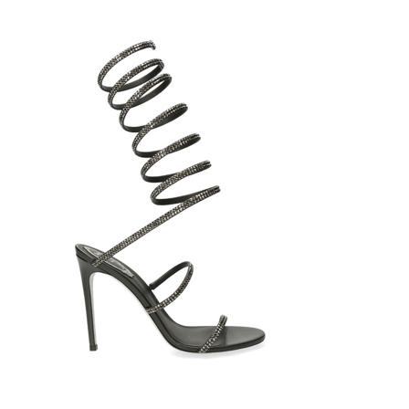 René Caovilla, Sandals Zwart, Dames, Maat:39 EU,leer