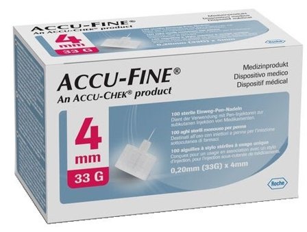 Ago Ipodermico per Penna da Insulina Accu-fine in Acciaio Inox 33
