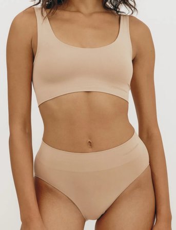 Organic Basics Smooth Bralette - Brown - XL