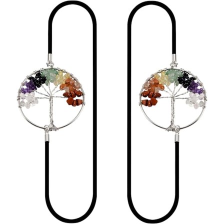 2 st Livets Träd Anteckningsbok Elastiskt Band Bokmärken, Handgjorda Kristall Lycka Planner Band Bok Sida Markör för Resedagböcker Dagligen