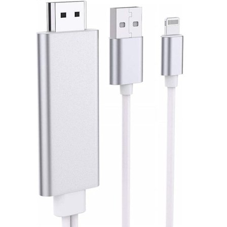 Lyn til HDMI-kabeladapter, iPhone iPad til TV, 1080p