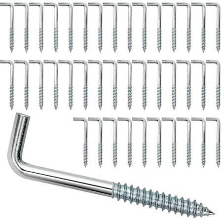 40 st L-krokskruvar, Fyrkantiga krokskruvar