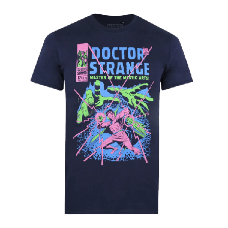 Doctor Strange Mens Master T-shirt M Marinblå/rosa/grön