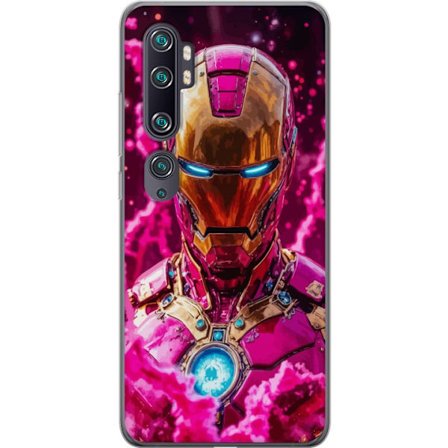 Kompatibelt Mobildeksel til Xiaomi Mi Note 10 Klosset grønn figur i pikselert fantasiverden med trehus og dyr i retro spillmiljø