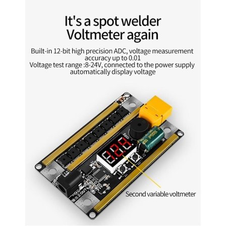 GX591 8-24V Punktsvejser DIY Kit 99 Hastigheder Mini Justerbar Punktsvejsemaskine Kontrolpanel til 18650 Svejsearbejde