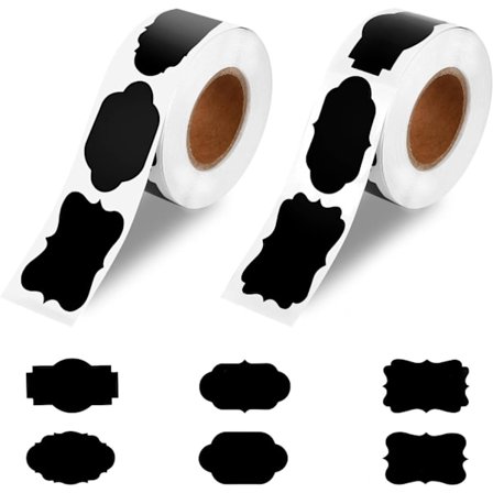 600 stk Svarte Etiketter Kritttavle Etiketter Vanntette Kritttavle Klistremerker Gjenbrukbare Krydder Kritttavle Klistremerker Selvklebende Etikett 